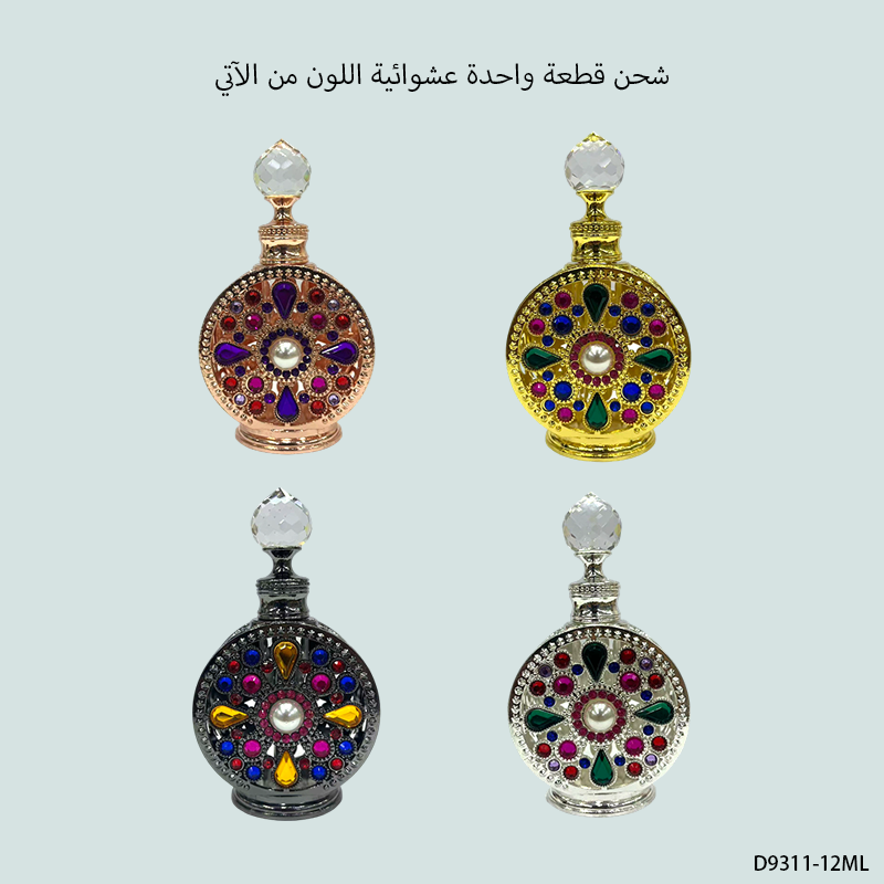 1pcs Crystal Perfume Essential Oil Bottle 30ml 4colors D9311 1pcs كريستال عطر زجاجة الزيوت الأساسية 30ml لون D9311