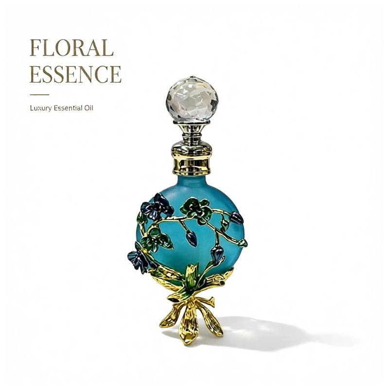 4pcs Crystal Perfume Essential Oil Bottle 30ml D9318 4pcs كريستال عطر زجاجة الزيوت الأساسية 30 مل D9318