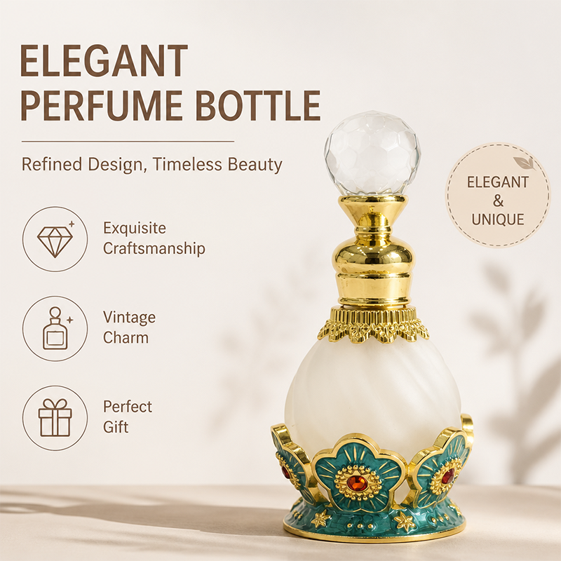 4pcs Crystal Perfume Essential Oil Bottle 15ml D9339 4pcs كريستال عطر زجاجة الزيوت الأساسية 15 مل D9339