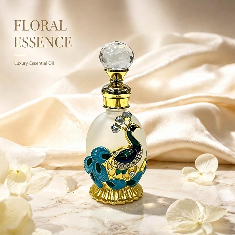 4pcs Crystal Perfume Essential Oil Bottle 15ml D9349 4pcs كريستال عطر زجاجة الزيوت الأساسية 15 مل D9349
