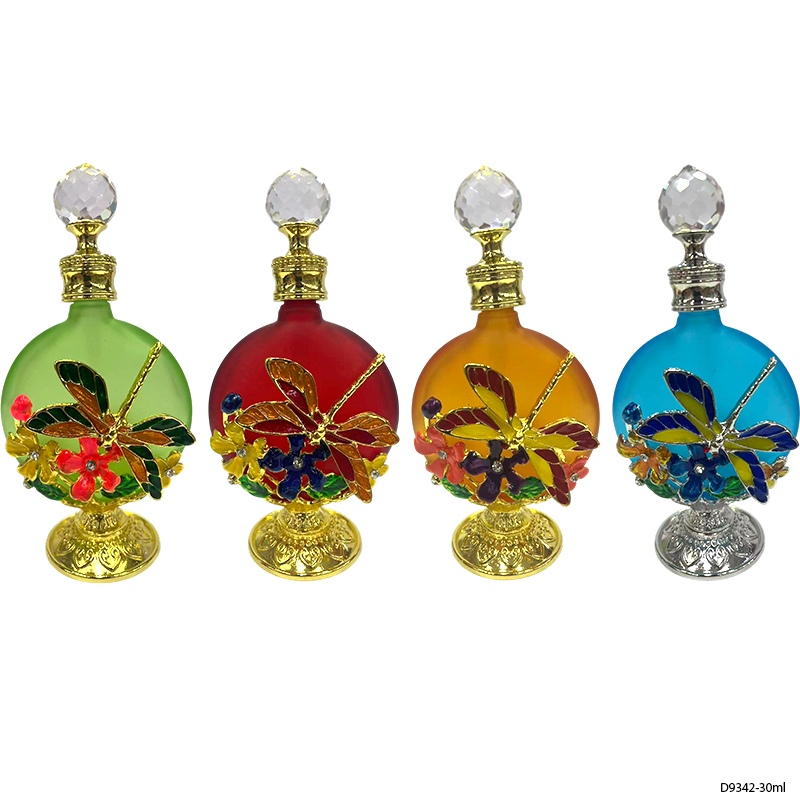 4pcs Crystal Perfume Essential Oil Bottle 30ml D9342 4pcs كريستال عطر زجاجة الزيوت الأساسية 30 مل D9342