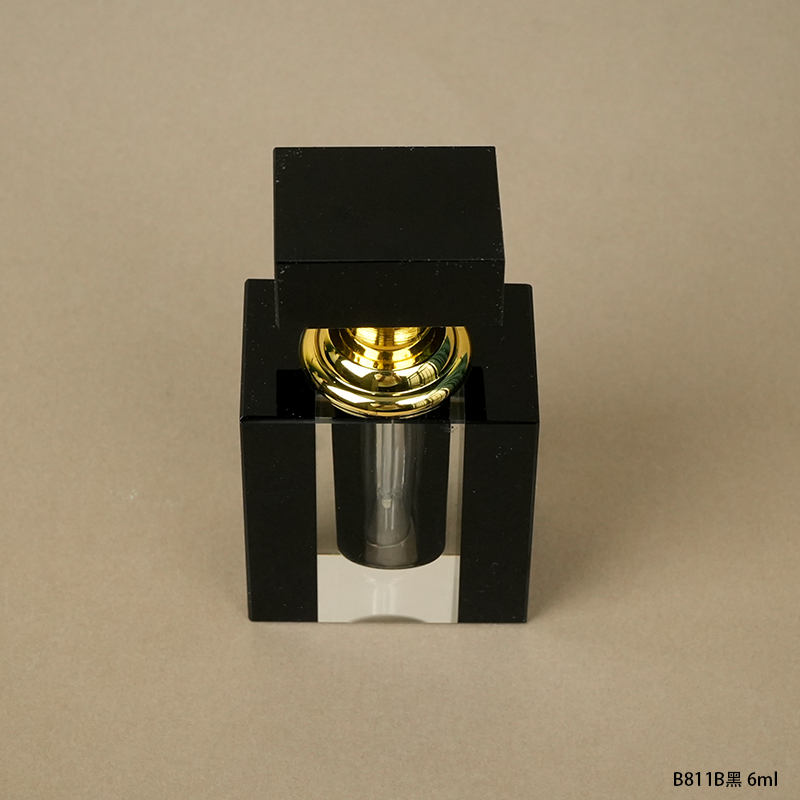 1pcs Crystal Perfume Essential Oil Bottle 6ml B811B-BLACK 1pcs كريستال عطر زجاجة الزيوت العطرية 6ml B811B- أسود