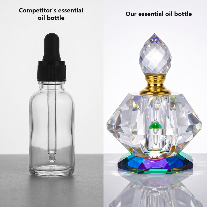 1pcs Crystal Perfume Essential Oil Bottle 6ml B0095 6ml B0095 عطر الكريستال زجاجة الزيوت الأساسية 1pcs