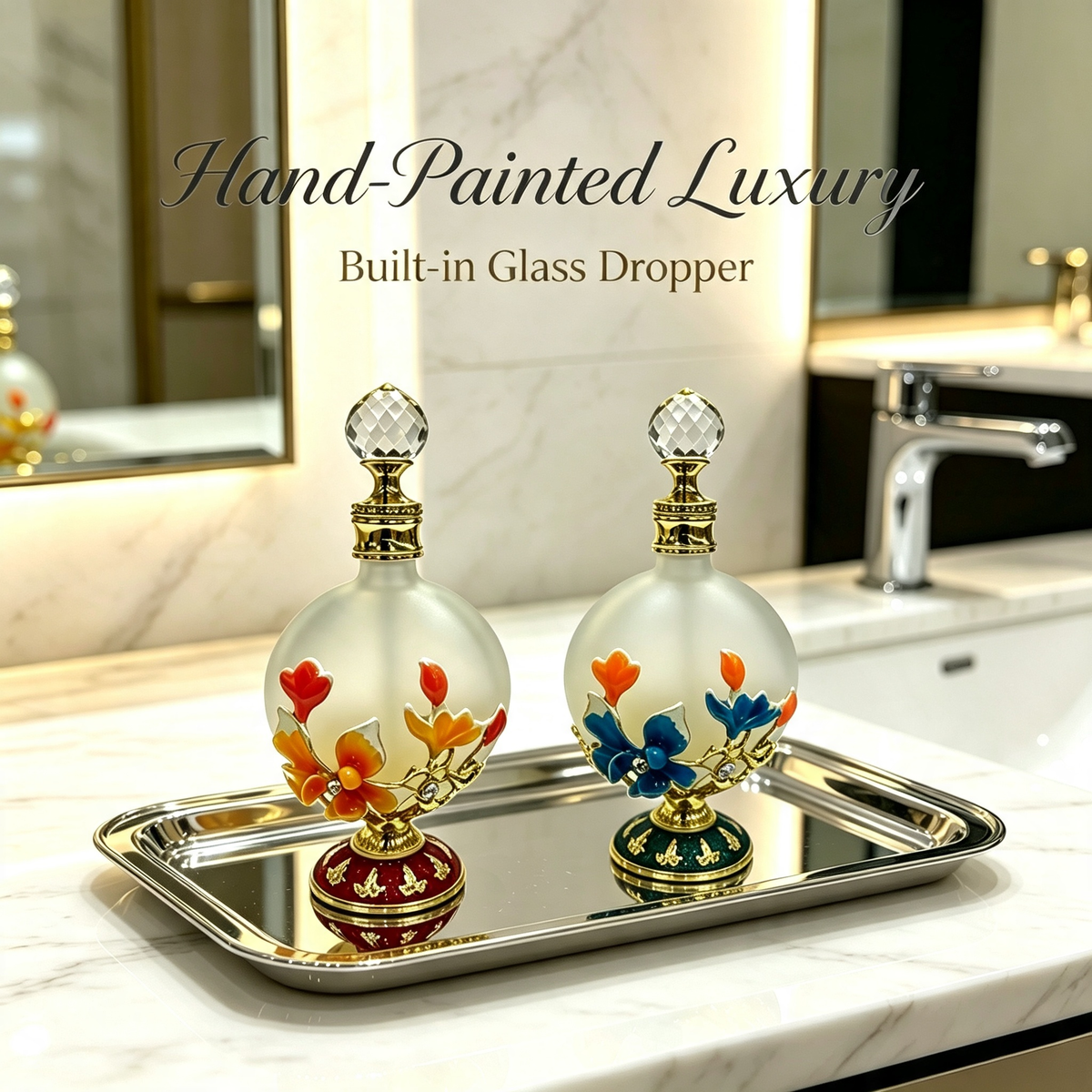 4pcs Crystal Perfume Essential Oil Bottle 30ml D9343 4pcs كريستال عطر زجاجة الزيوت الأساسية 30 مل D9343