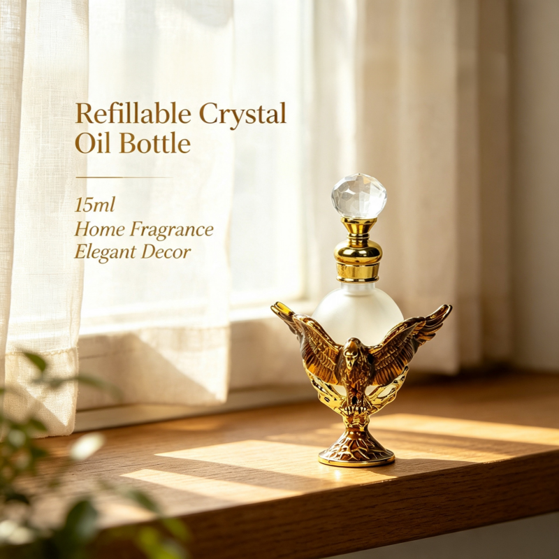 4pcs Crystal Perfume Essential Oil Bottle 30ml D9310 4pcs كريستال عطر زجاجة الزيوت الأساسية 30 مل D9310