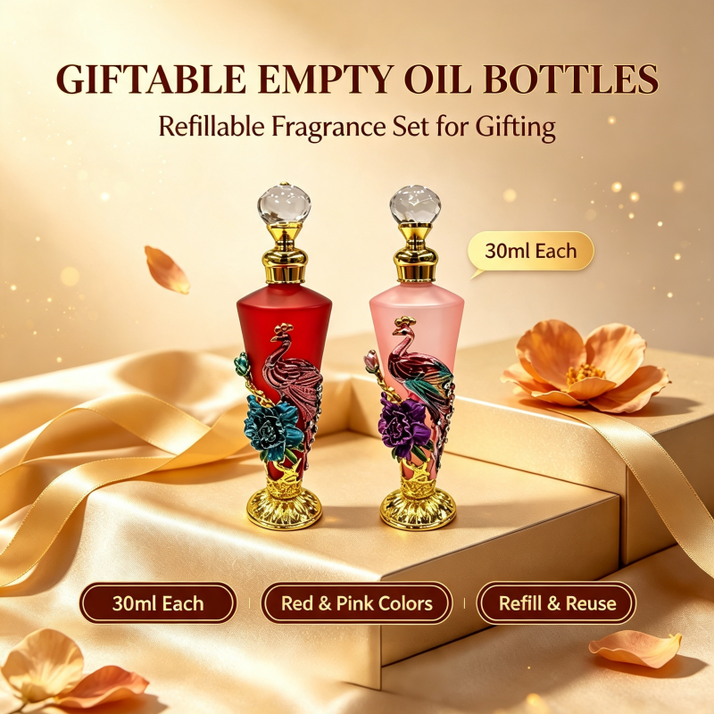 4pcs Crystal Perfume Essential Oil Bottle 30ml D9317 4pcs كريستال عطر زجاجة الزيوت الأساسية 30 مل D9317