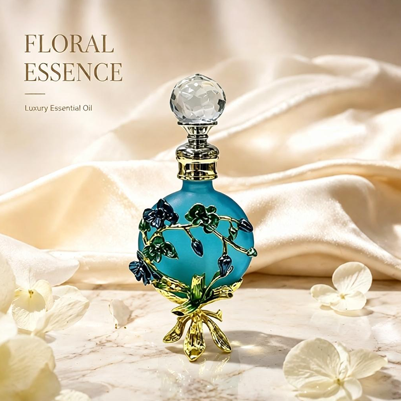 4pcs Crystal Perfume Essential Oil Bottle 30ml D9318 4pcs كريستال عطر زجاجة الزيوت الأساسية 30 مل D9318
