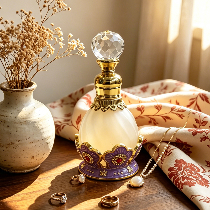 4pcs Crystal Perfume Essential Oil Bottle 15ml D9339 4pcs كريستال عطر زجاجة الزيوت الأساسية 15 مل D9339