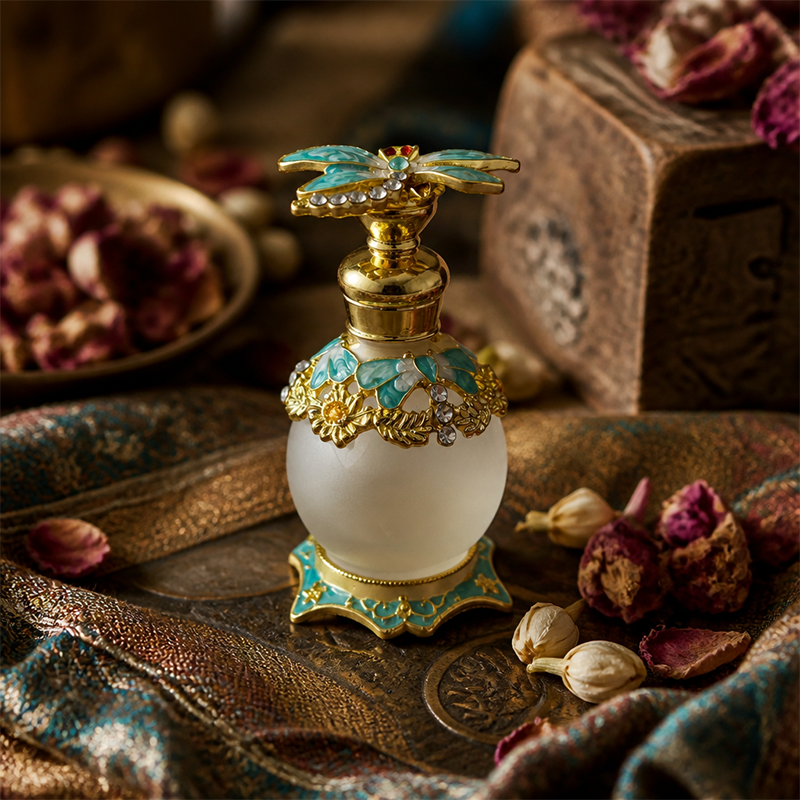 4pcs Crystal Perfume Essential Oil Bottle 15ml D9307 4pcs كريستال عطر زجاجة الزيوت الأساسية 15 مل D9307