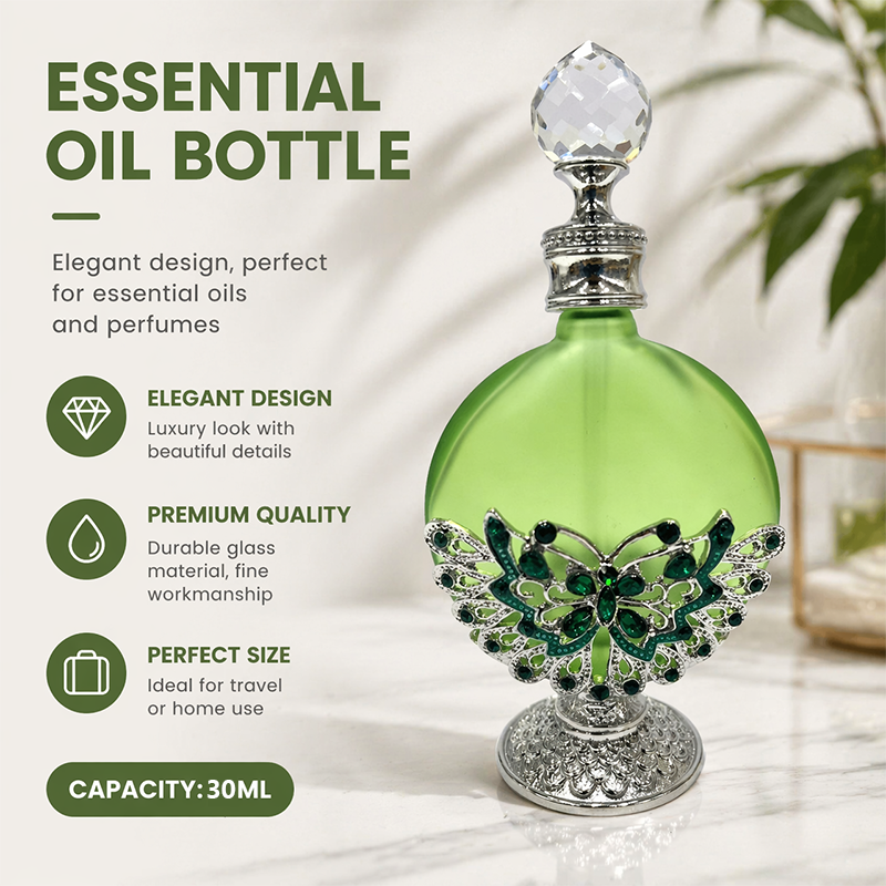4pcs Crystal Perfume Essential Oil Bottle 30ml D9362 4pcs كريستال عطر زجاجة الزيوت الأساسية 30 مل D9362