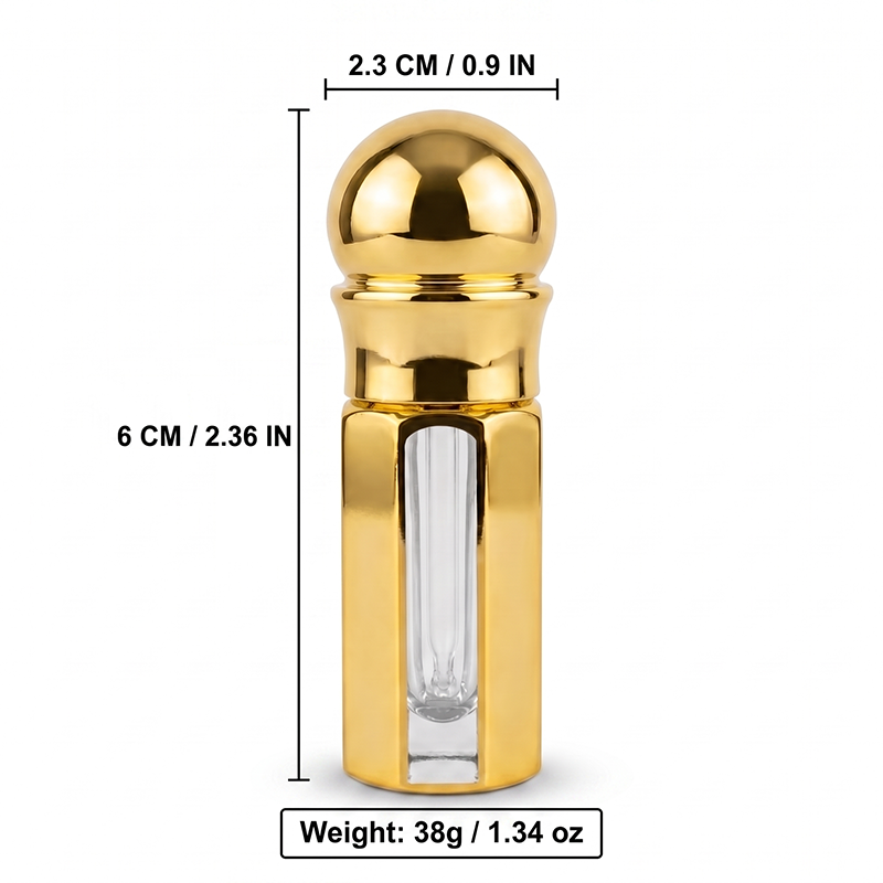 1pcs Crystal Perfume Essential Oil Bottle 3ml A130C-gold 1pcs كريستال عطر زجاجة الزيوت الأساسية 3ml A130C الذهبي