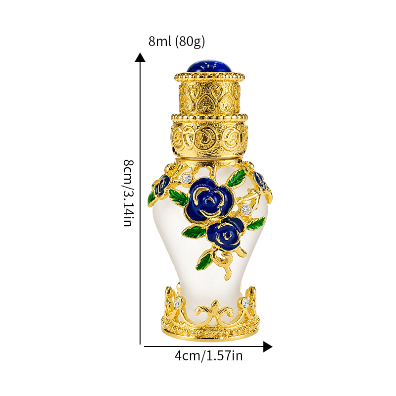 4pcs Crystal Perfume Essential Oil Bottle 8ml D9363 4pcs كريستال عطر زجاجة الزيوت الأساسية 8 مل D9363