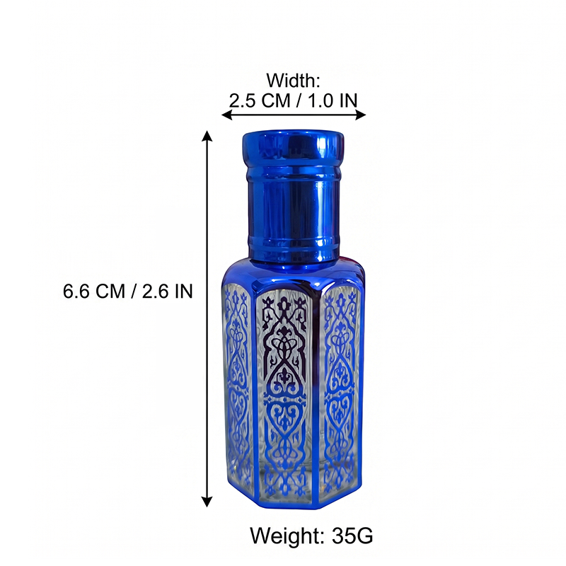 1pcs Crystal Perfume Essential Oil Bottle 12ml A172A-blue 1pcs زجاجة الزيوت العطر الكريستال 12 مل A172A - الأزرق