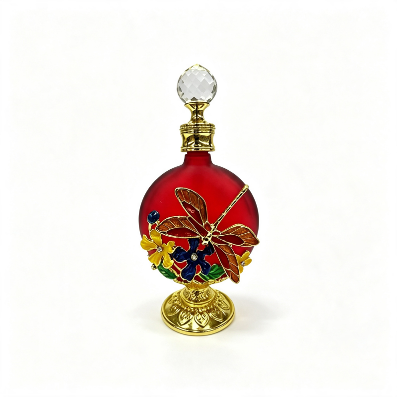 4pcs Crystal Perfume Essential Oil Bottle 30ml D9342 4pcs كريستال عطر زجاجة الزيوت الأساسية 30 مل D9342