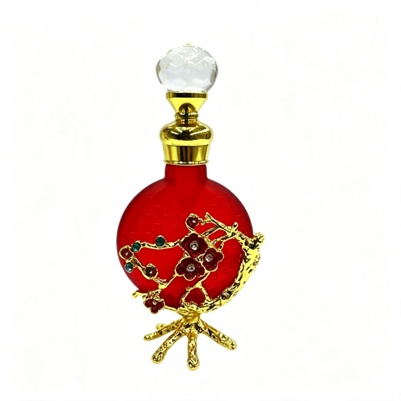 4pcs Crystal Perfume Essential Oil Bottle 10ml D9351 4pcs كريستال عطر زجاجة الزيوت العطرية 10 مل D9351