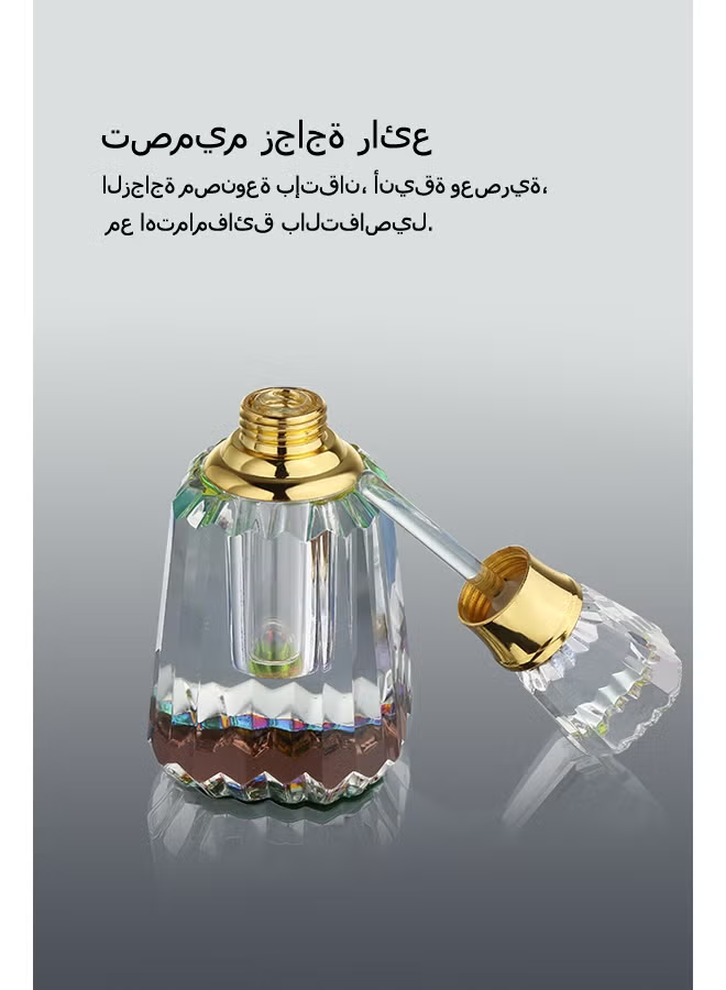 زجاجة زيت كريستالية فارغة، زجاجة عطور زيتية فارغة، زجاجة عطر أساسية قابلة لإعادة التعبئة، زجاجة زيت بسعة 6 مل