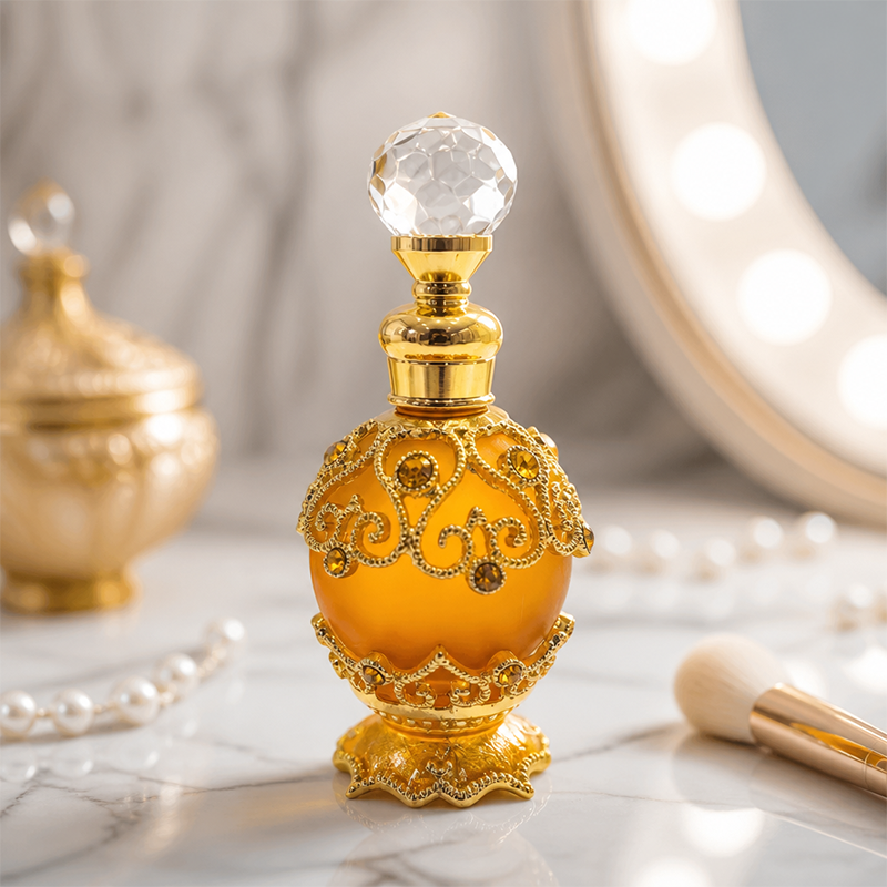 1pcs Crystal Perfume Essential Oil Bottle 15ml 4colors D9252 1pcs زجاجة الزيوت العطر الكريستال 15 مل اللون D9252