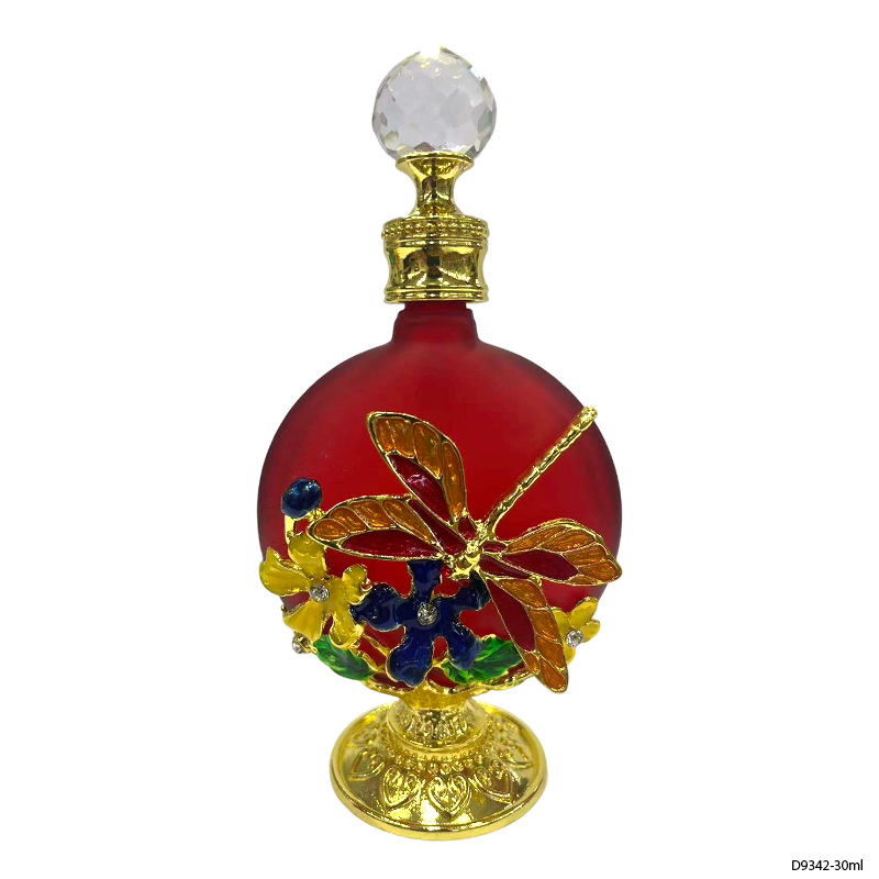 1pcs Crystal Perfume Essential Oil Bottle 30ml 4colors D9342 1pcs كريستال عطر زجاجة الزيوت الأساسية 30ml لون D9342