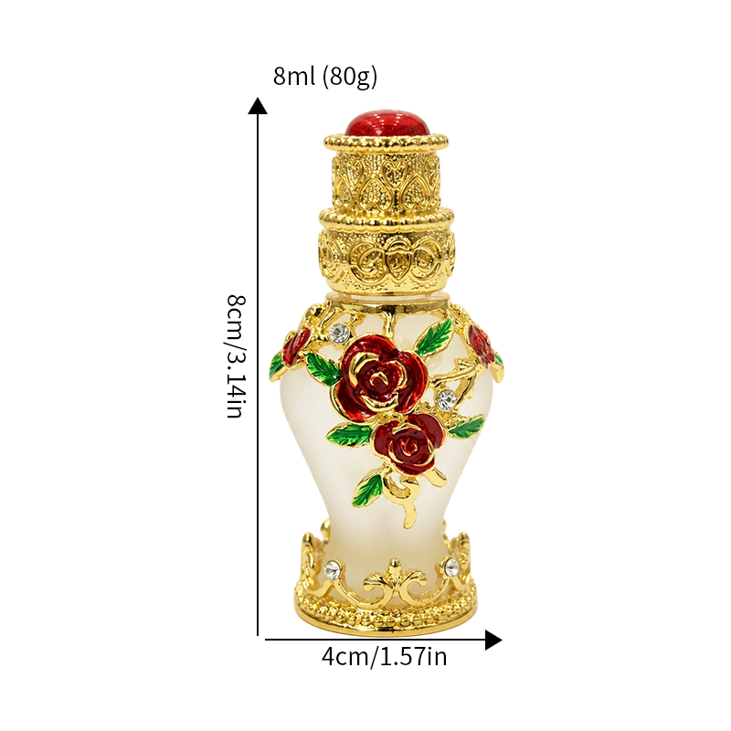 4pcs Crystal Perfume Essential Oil Bottle 8ml D9363 4pcs كريستال عطر زجاجة الزيوت الأساسية 8 مل D9363