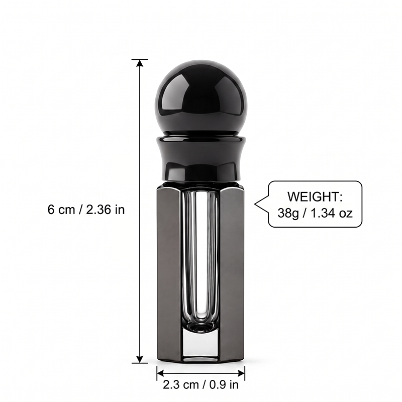 1pcs Crystal Perfume Essential Oil Bottle 3ml A130C-black 1pcs كريستال عطر زجاجة الزيوت الأساسية 3 مل A130C- أسود