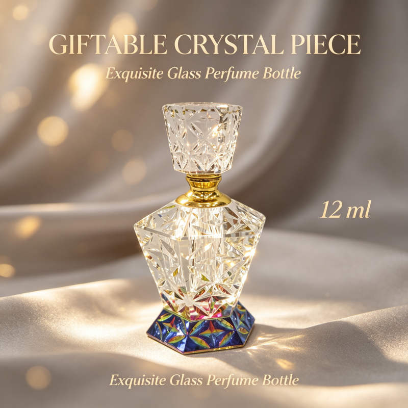 12ml empty crystal oil bottle, empty perfume oil bottle, refillable perfume oil bottle, 12ml oil bottle.