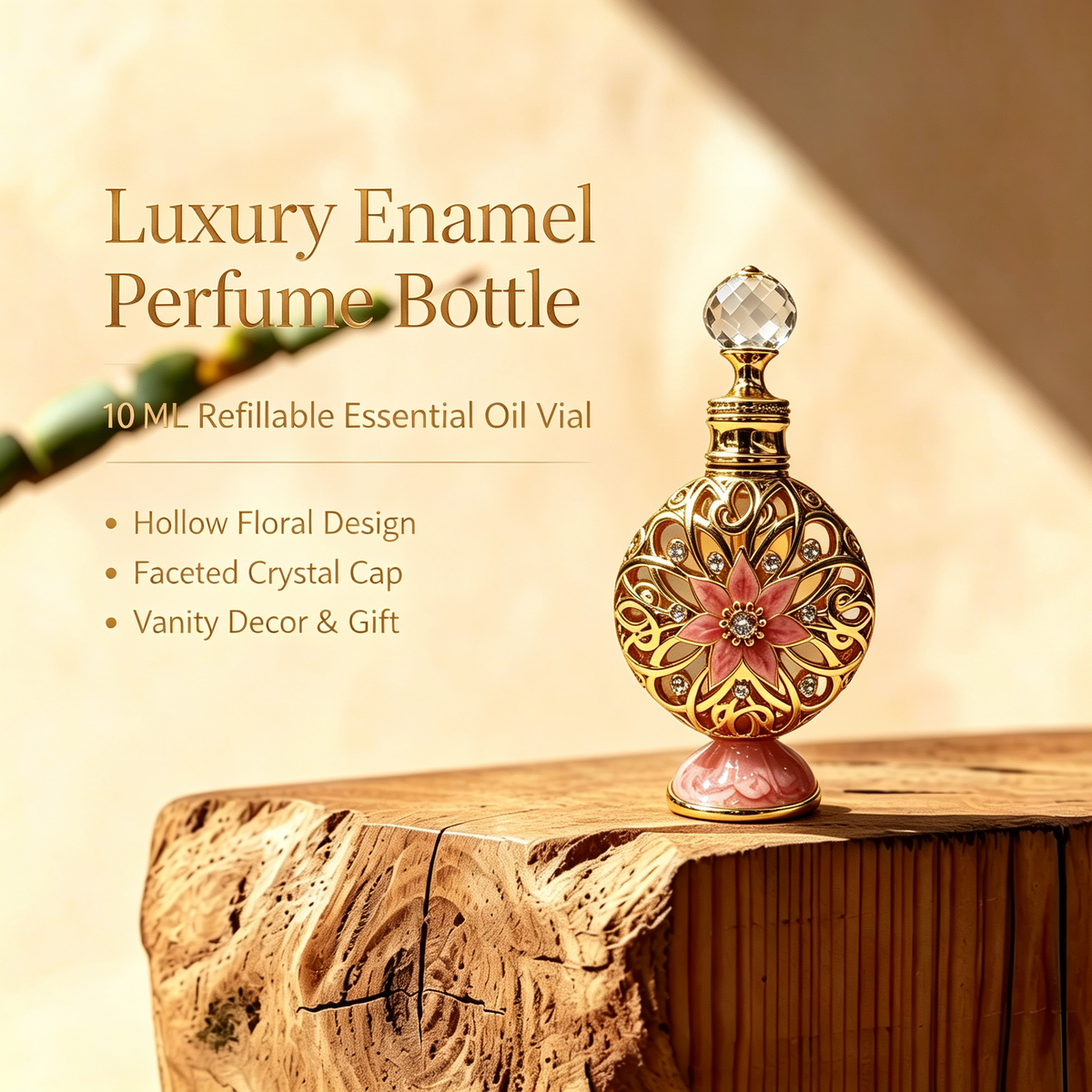 4pcs Crystal Perfume Essential Oil Bottle 10ml D9350 4pcs كريستال عطر زجاجة الزيوت العطرية 10 مل D9350