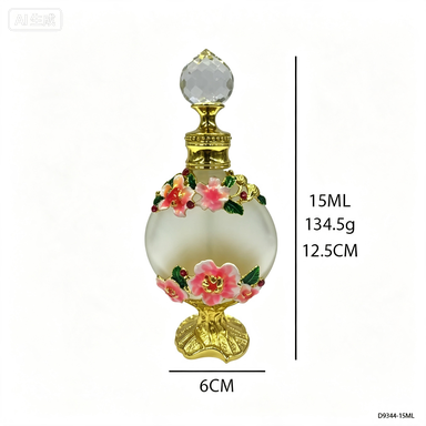 4pcs Crystal Perfume Essential Oil Bottle 15ml D9344 4pcs كريستال عطر زجاجة الزيوت الأساسية 15 مل D9344