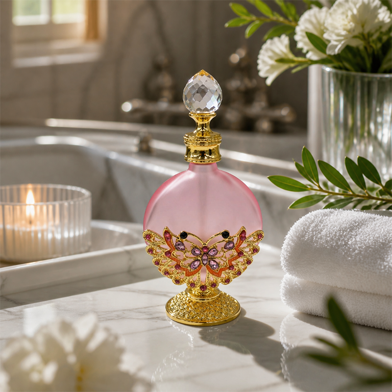 4pcs Crystal Perfume Essential Oil Bottle 30ml D9362 4pcs كريستال عطر زجاجة الزيوت الأساسية 30 مل D9362