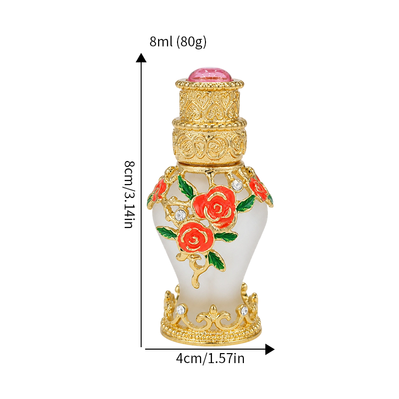 4pcs Crystal Perfume Essential Oil Bottle 8ml D9363 4pcs كريستال عطر زجاجة الزيوت الأساسية 8 مل D9363