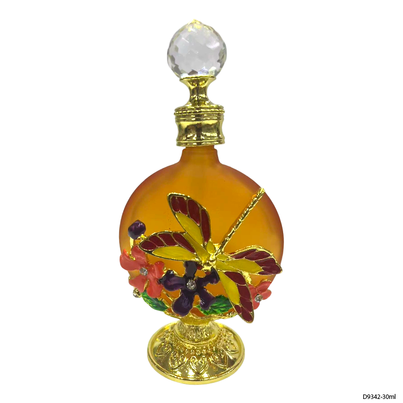 1pcs Crystal Perfume Essential Oil Bottle 30ml 4colors D9342 1pcs كريستال عطر زجاجة الزيوت الأساسية 30ml لون D9342