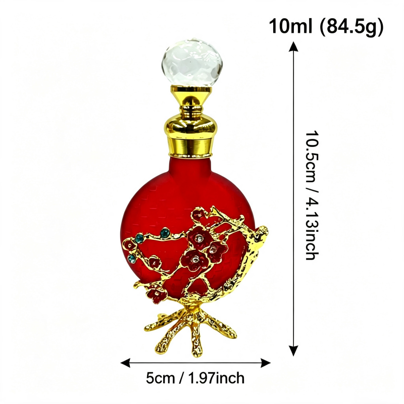 4pcs Crystal Perfume Essential Oil Bottle 10ml D9351 4pcs كريستال عطر زجاجة الزيوت العطرية 10 مل D9351