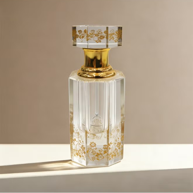 زجاجة زيت كريستالية فارغة بسعة 12 مل، زجاجة عطور زيتية فارغة، زجاجة عطر زيت عطري قابلة لإعادة التعبئة، زجاجة زيت بسعة 12 مل.