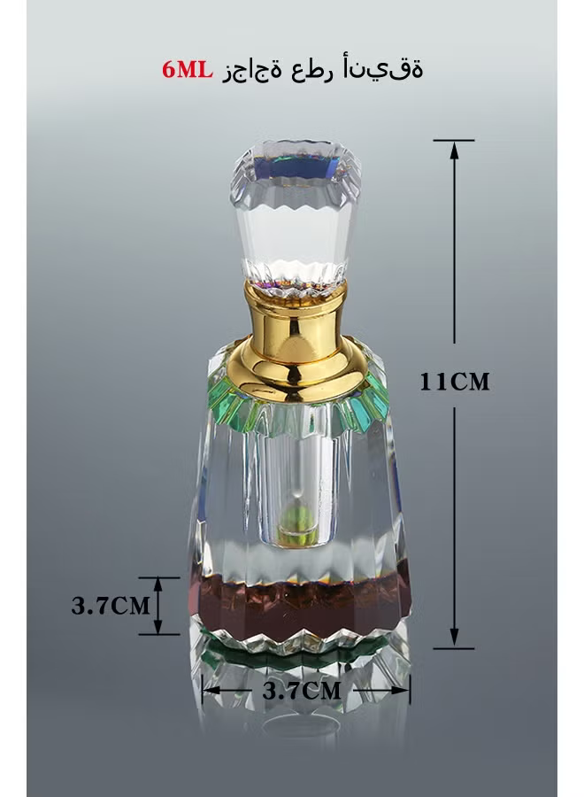 Empty crystal oil bottle, empty perfume oil bottle, refillable essential oil bottle, 6ml oil bottle