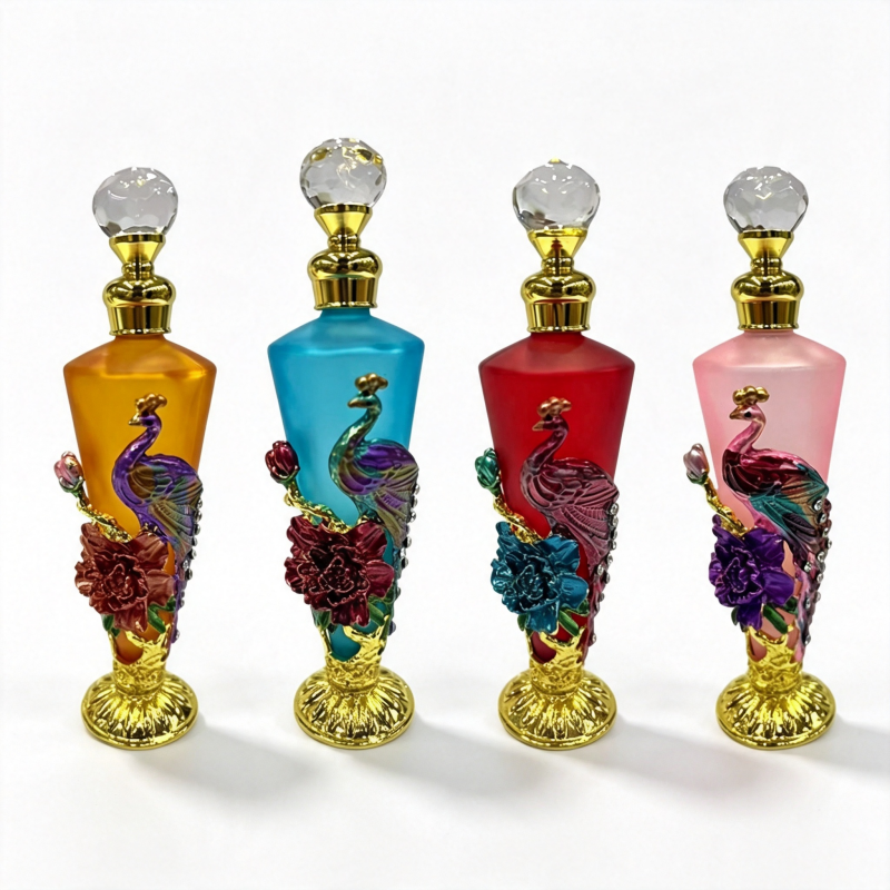 4pcs Crystal Perfume Essential Oil Bottle 30ml D9317 4pcs كريستال عطر زجاجة الزيوت الأساسية 30 مل D9317