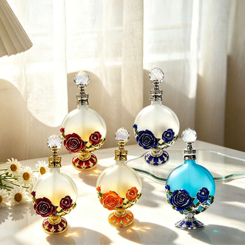 4pcs Crystal Perfume Essential Oil Bottle 30ml D9328  4pcs كريستال عطر زجاجة الزيوت الأساسية 30 مل D9328