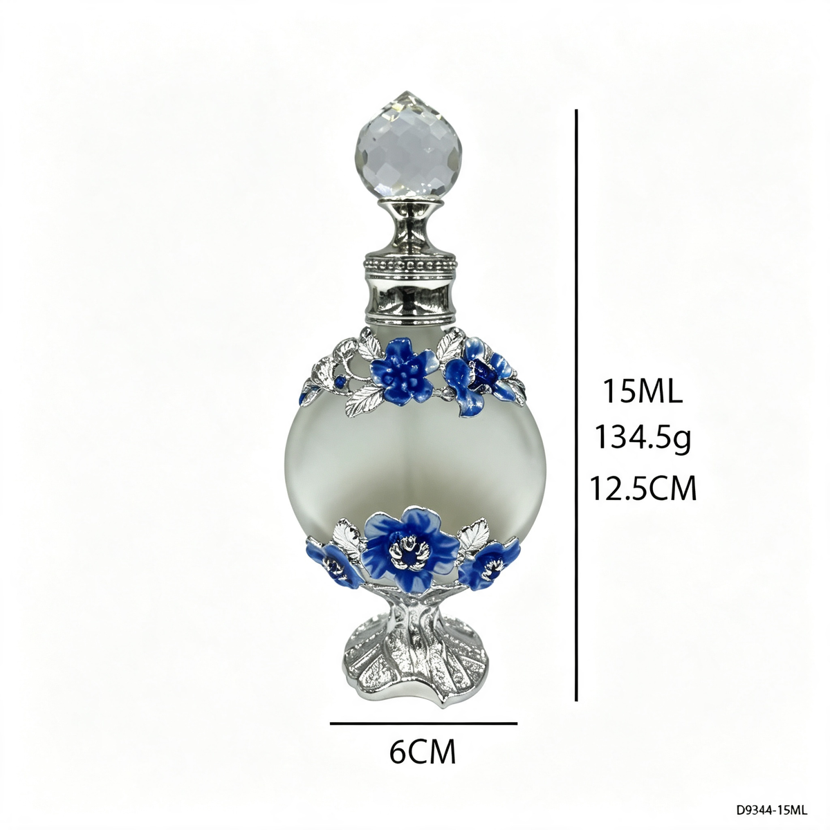 4pcs Crystal Perfume Essential Oil Bottle 15ml D9344   4pcs كريستال عطر زجاجة الزيوت الأساسية 15 مل D9344