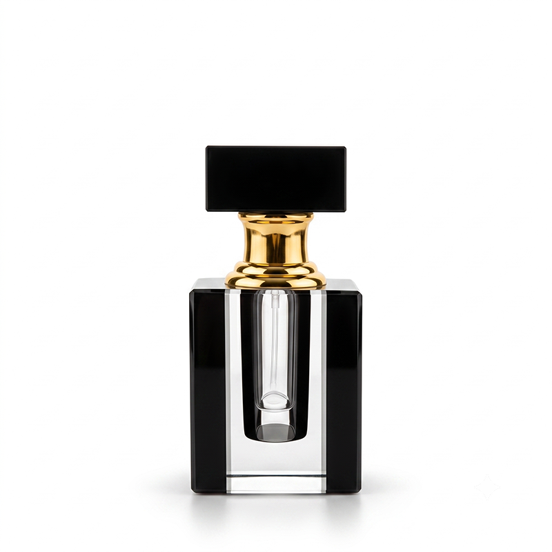 1pcs Crystal Perfume Essential Oil Bottle 12ml B811C-black   - أسود12ml B811C زجاجة الزيوت العطر الكريستال 1pcs