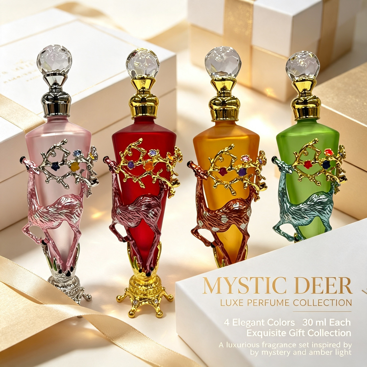 4pcs Crystal Perfume Essential Oil Bottle 30ml D9366   4pcs كريستال عطر زجاجة الزيوت الأساسية 30 مل D9366