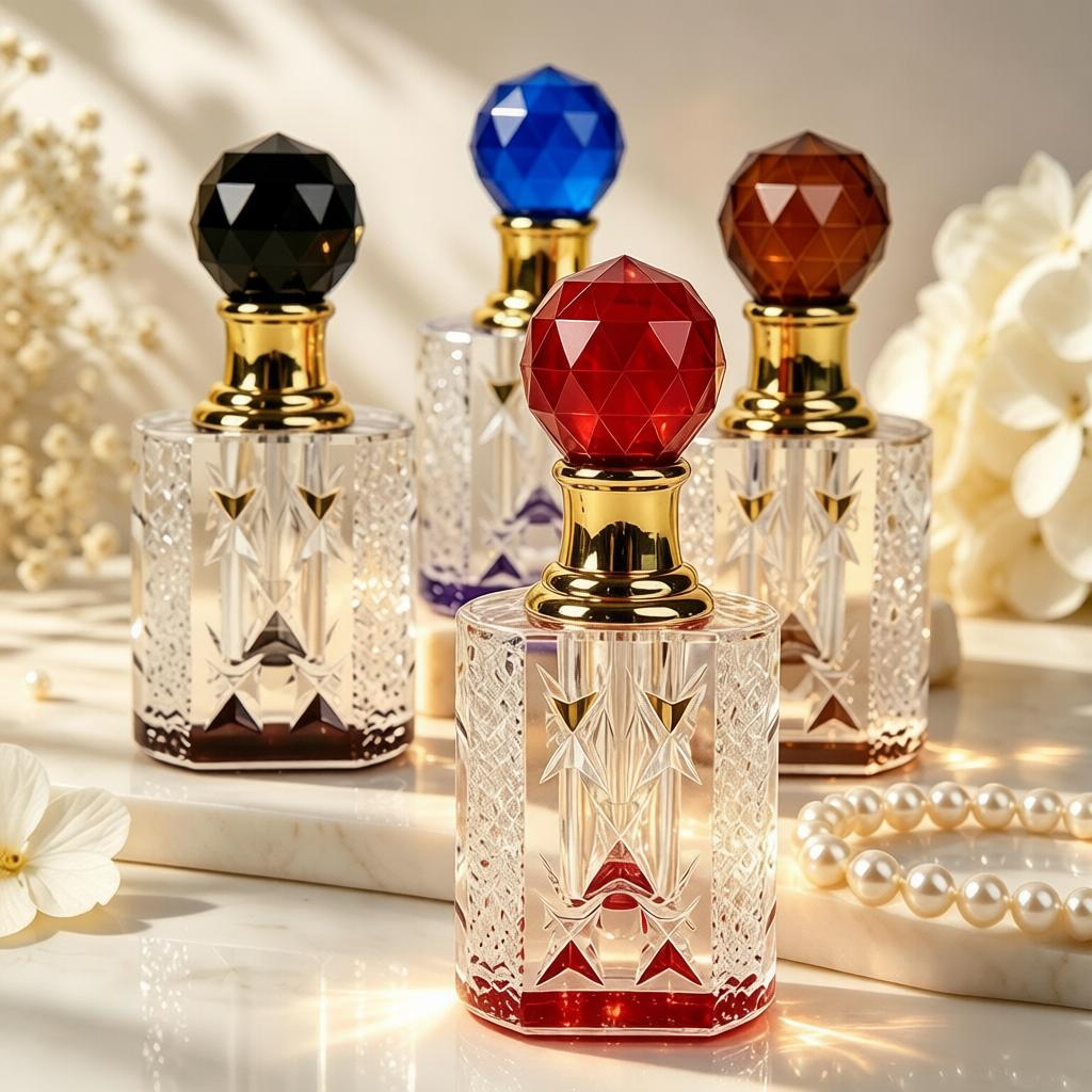 4pcs Crystal Perfume Essential Oil Bottle 3ml B828C   4pcs كريستال عطر زجاجة الزيوت الأساسية 3ml B828C