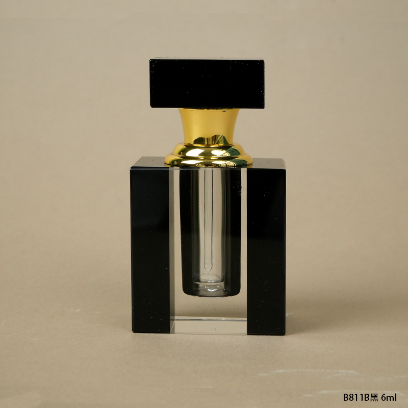 1pcs Crystal Perfume Essential Oil Bottle 6ml B811B-BLACK   1pcs كريستال عطر زجاجة الزيوت العطرية 6ml B811B- أسود