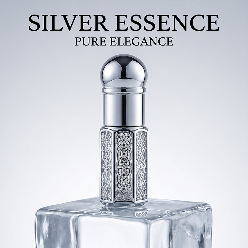 1pcs Crystal Perfume Essential Oil Bottle 3ml A153C-silver  1pcs كريستال عطر زجاجة الزيوت الأساسية 3ml A153C الفضة