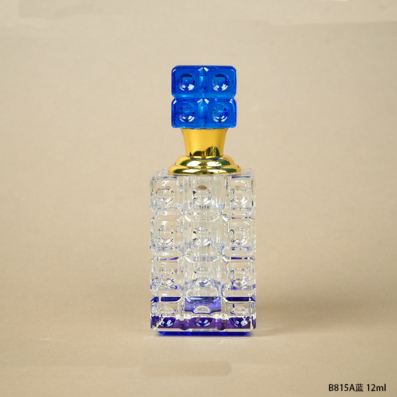 1pcs Crystal Perfume Essential Oil Bottle 12ml B815A-BLUE   1pcs زجاجة الزيوت العطر الكريستال 12 مل B815A - الأزرق
