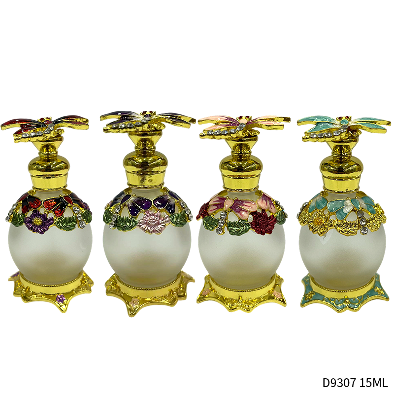 4pcs Crystal Perfume Essential Oil Bottle 15ml D9307   4pcs كريستال عطر زجاجة الزيوت الأساسية 15 مل D9307