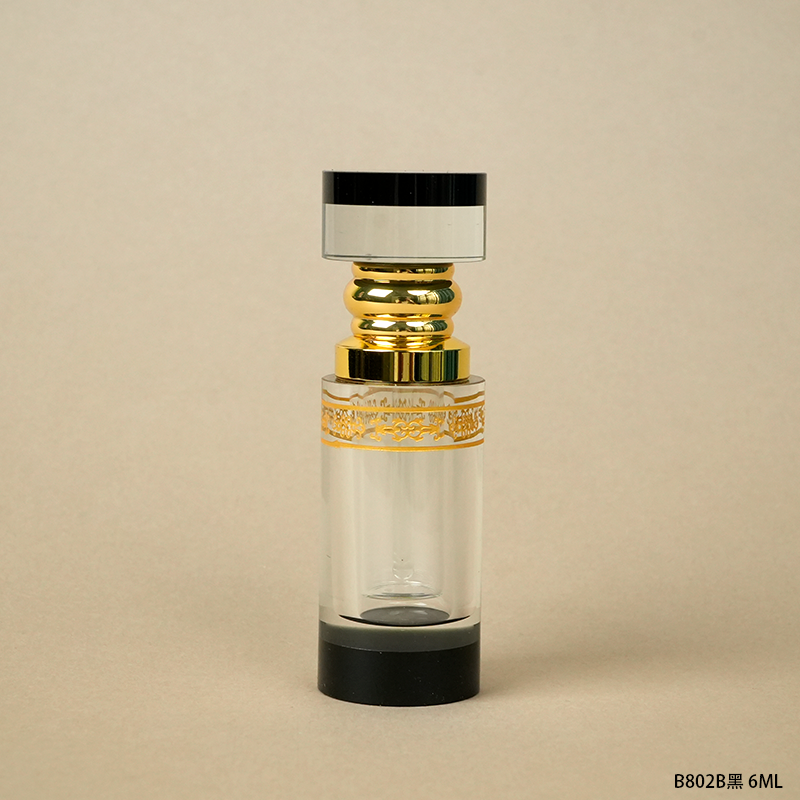 1pcs Crystal Perfume Essential Oil Bottle 6ml B802B-BLACK   1pcs كريستال عطر زجاجة الزيوت العطرية 6ml B802B- أسود