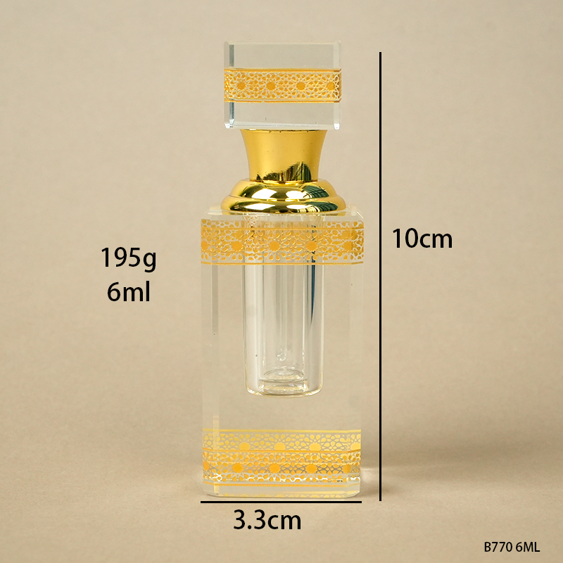2pcs Crystal Perfume Essential Oil Bottle 6ml+12ml B770   2pcs كريستال عطر زجاجة الزيوت الأساسية 6ml + 12ml B770