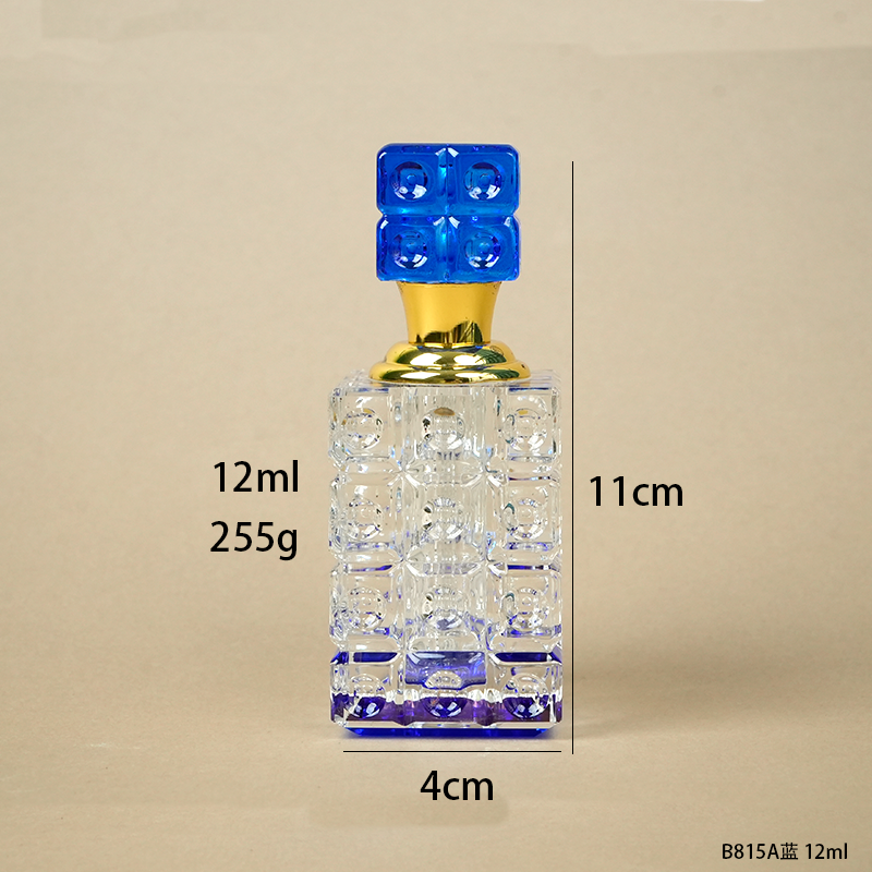 1pcs Crystal Perfume Essential Oil Bottle 12ml B815A-BLUE   1pcs زجاجة الزيوت العطر الكريستال 12 مل B815A - الأزرق