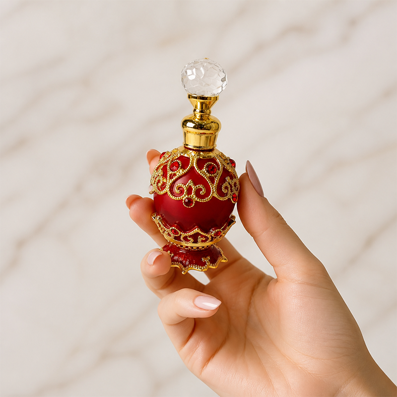 1pcs Crystal Perfume Essential Oil Bottle 15ml 4colors D9252   1pcs زجاجة الزيوت العطر الكريستال 15 مل اللون D9252