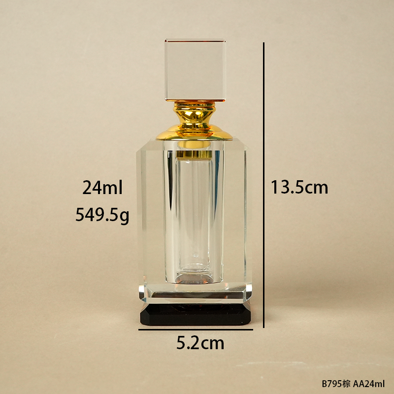 1pcs Crystal Perfume Essential Oil Bottle 24ml B795AA-BROWN  1pcs زجاجة الزيوت العطر الكريستال 24ml ب 795 aa- البني