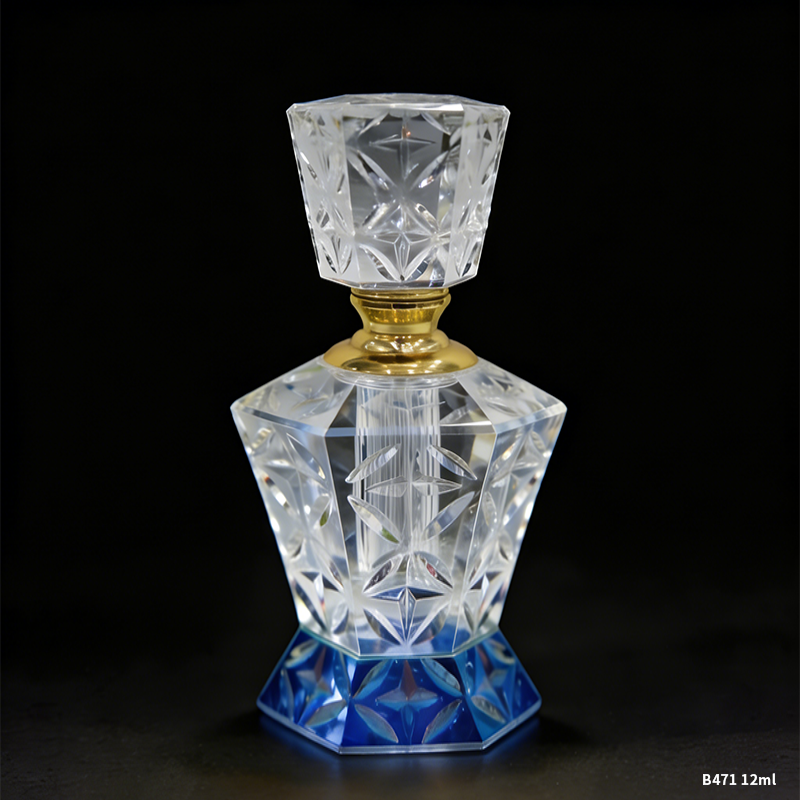 1pcs Crystal Perfume Essential Oil Bottle 12ml B471 زجاجة زيت كريستالية فارغة بسعة 12 مل، زجاجة عطور زيتية فارغة، زجاجة عطر زيت عطري قابلة لإعادة التعبئة، زجاجة زيت بسعة 12 مل.