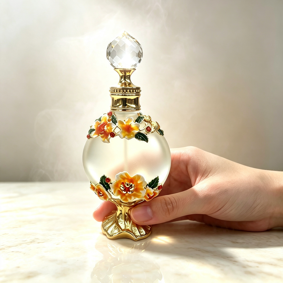 4pcs Crystal Perfume Essential Oil Bottle 15ml D9344   4pcs كريستال عطر زجاجة الزيوت الأساسية 15 مل D9344